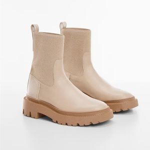 Mango track-sole ankle boot